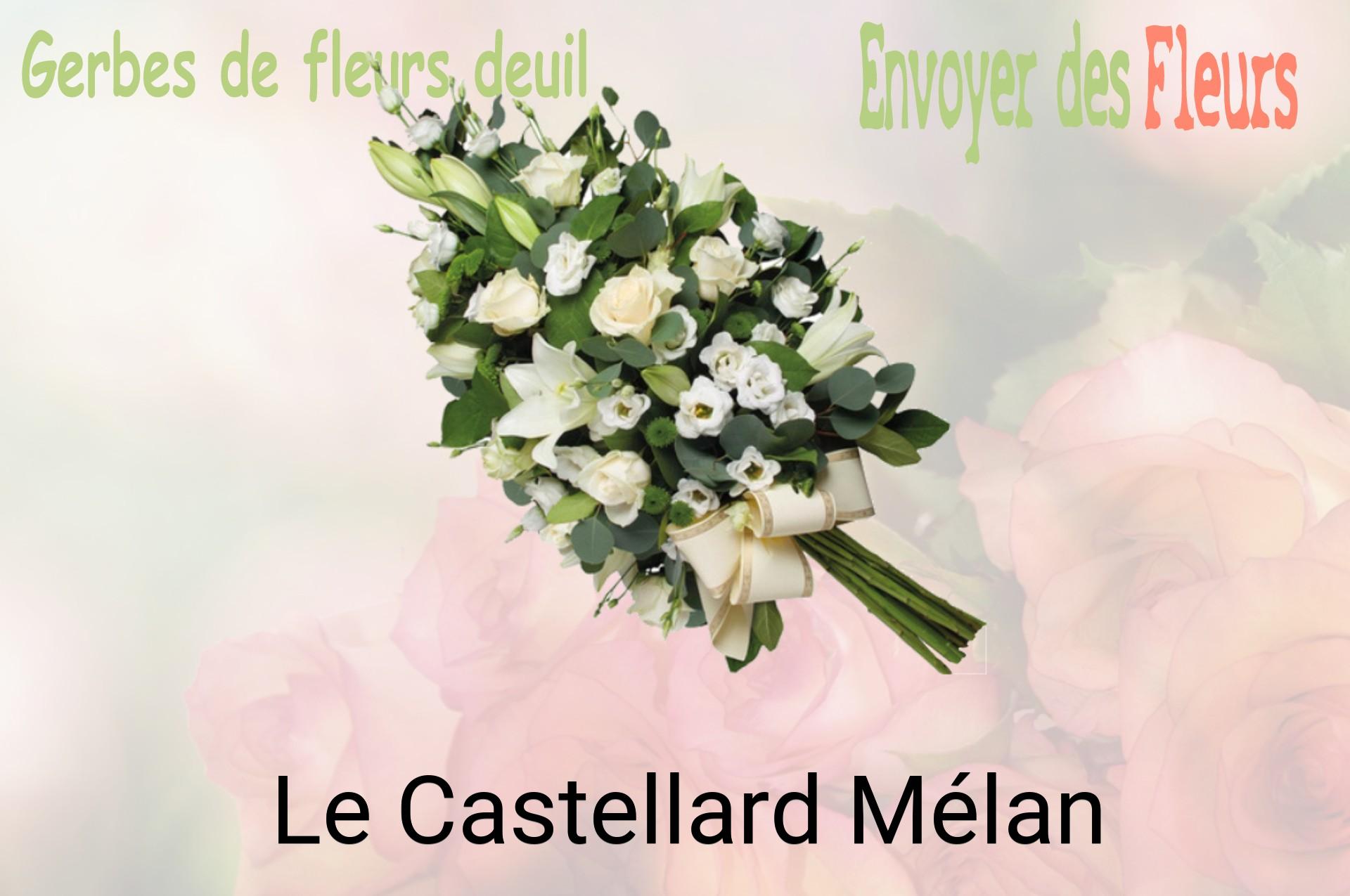 Gerbe de fleurs de deuil livrée à Le Castellard-Mélan